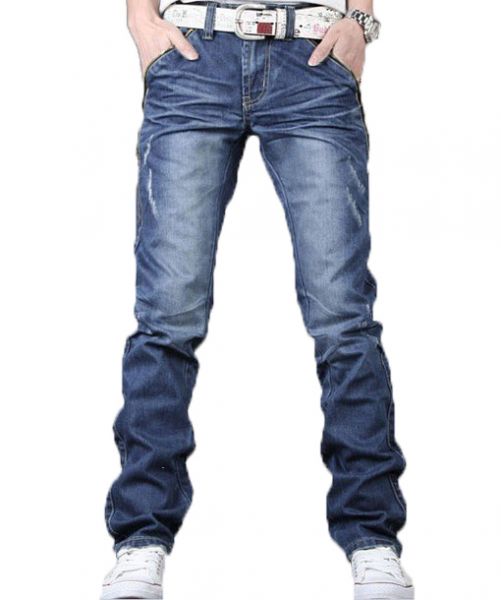 calça jean slim fit estilo zipper